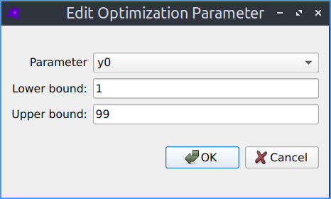 Parameter optimization parameter setup